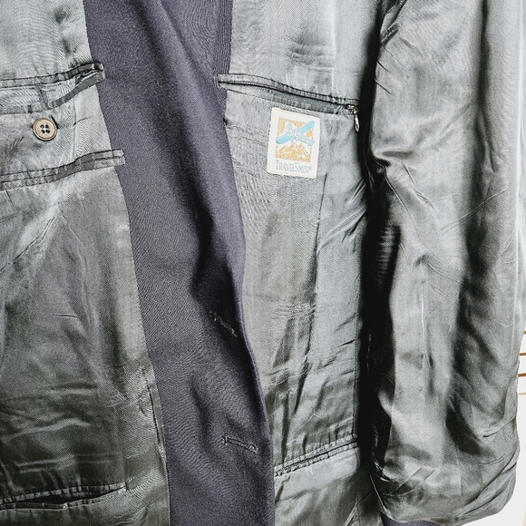 TravelSmith Men's Navy Blue Wool Blend Blazer Size 42L - Picture 15 of 16